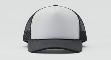 Blank white trucker hat mockup for custom branding
