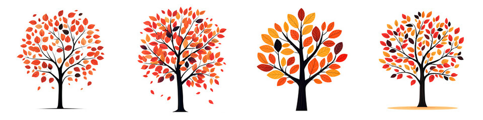 Fototapeta premium Vibrant autumn trees with colorful leaves