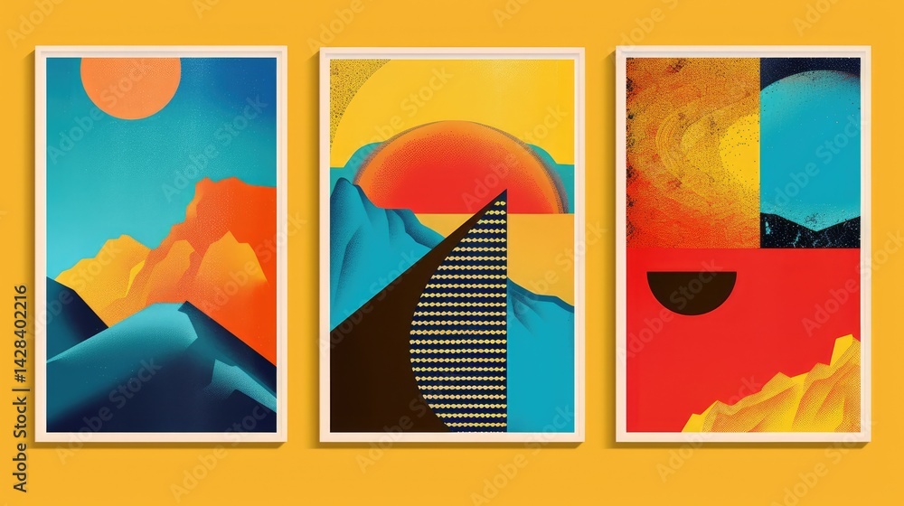 Poster creative background vibrant picture for business application website design to advertise. painting i