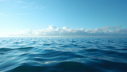 Obraz premium Ocean landscape with calm waves and blue sky 