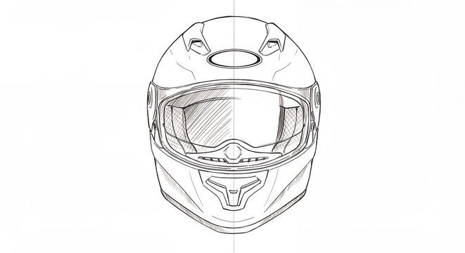 Motorcycle helmet design sketch graphic illustration