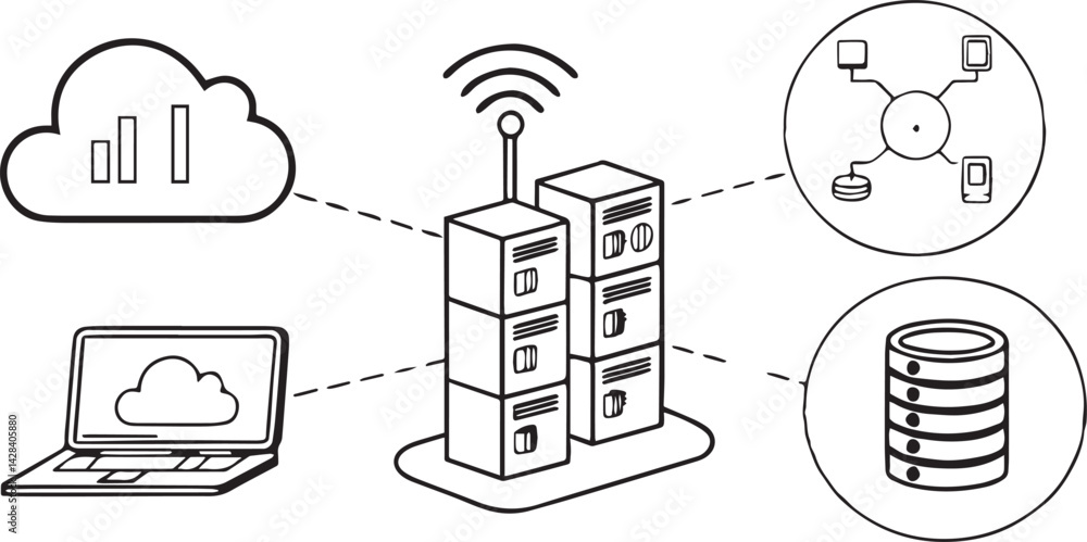 Poster internet wireless network connection, a simple design sketch