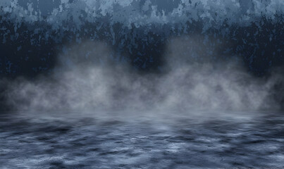 Naklejka premium Ethereal Foggy Ground with Textured Wall Background