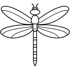 Simple Ocean Dragonfly Line Drawing