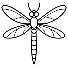 Simple Ocean Dragonfly Line Drawing