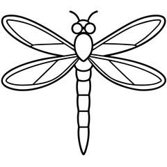Simple Ocean Dragonfly Line Drawing