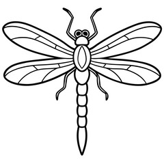Simple Ocean Dragonfly Line Drawing