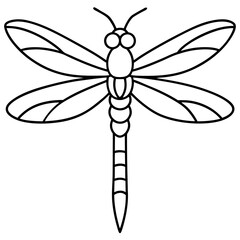 Simple Ocean Dragonfly Line Drawing