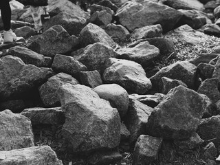 Rocky Terrain A Detailed CloseUp of Natural Stones in the Wild and Untamed Outdoors