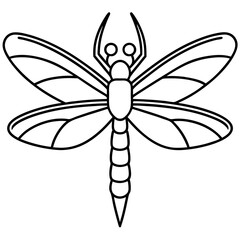 Simple Ocean Dragonfly Line Drawing