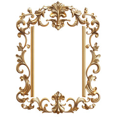 Elegant Gold Frame Decoration Design isolated on a transparent background