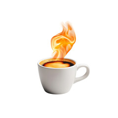 A steaming cup of aromatic coffee, the essence of the invigorating beverage, captured in this artistic composition. 