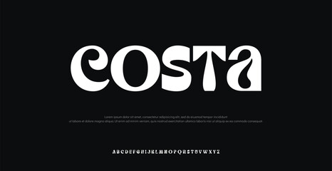 Costa Minimal luxury font alphabet logo. Typography beauty fashion elegant minimalist serif italic fonts decorative wedding vintage retro logos. vector illustration