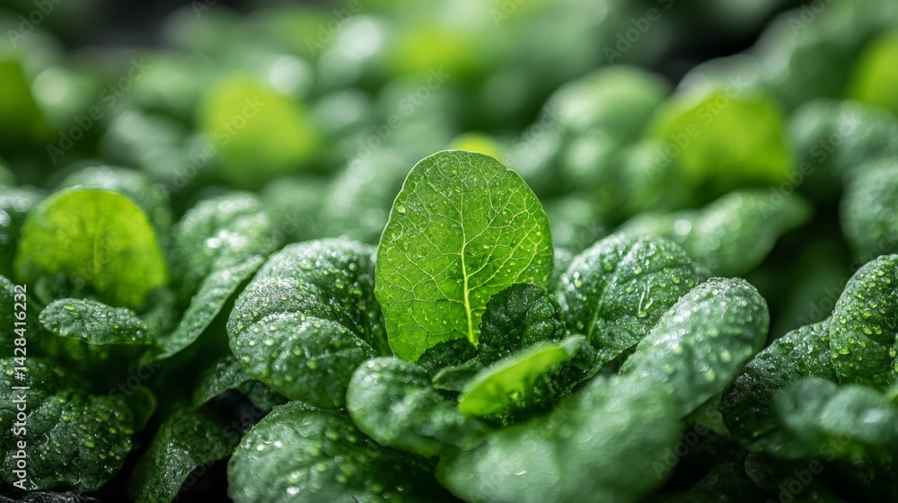 Aufkleber Hydroponically grown lettuce thrives in a controlled urban farming setup, demonstrating efficient resource use and commitment to eco friendly agricultural practices in a green city.