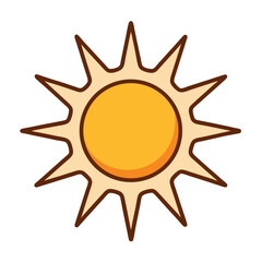 Simple Cartoon Sun Icon Illustration for Summer Designs