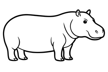 Hippo Silhouette Sketch