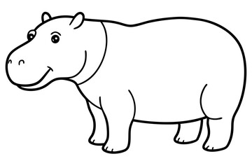 Hippo Silhouette Sketch