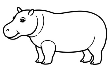 Hippo Silhouette Sketch
