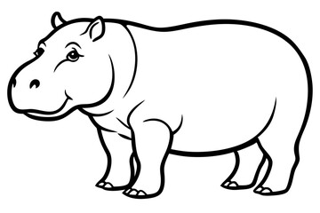 Hippo Silhouette Sketch