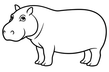 Hippo Silhouette Sketch