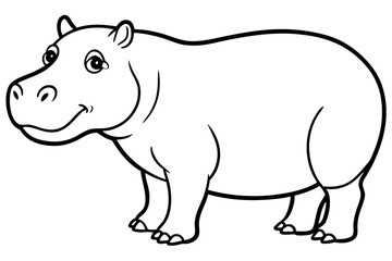 Hippo Silhouette Sketch