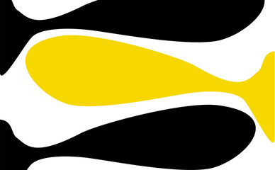 White and yellow abstract flow with black accent