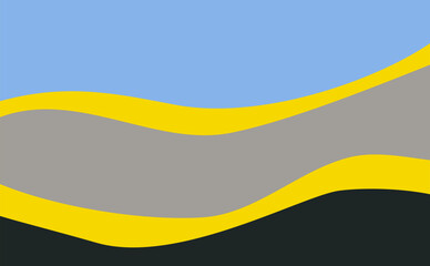 Wavy abstract background with soft blue and yellow tone
