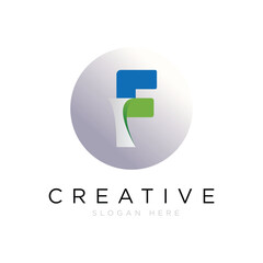 f logo icon design template