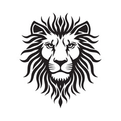 Fototapeta premium Majestic Lion Head Silhouette Vector Illustration