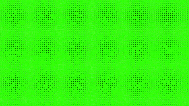 green screen abstract animated halftone dotted modern retro technology background, random dots flickering, and grids, 3d render loop animation backdrop