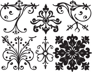 A set of elements, symbols, ornaments, mandalas. Hand drawn vector illustration	