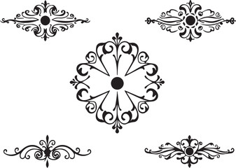 A set of elements, symbols, ornaments, mandalas. Hand drawn vector illustration	