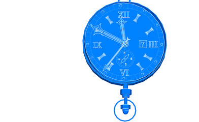 pocket watch in vintage style 3d illustration