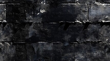 Obraz premium Dark, aged brickwork texture displays intricate details.