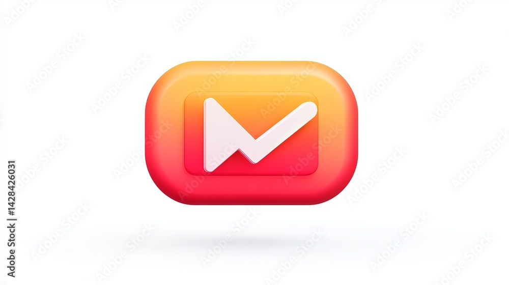 Poster modern 3d gradient button checkmark icon design element digital illustration for website app interfa