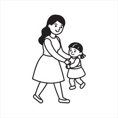 happy mothers day silhouette vector art illustration