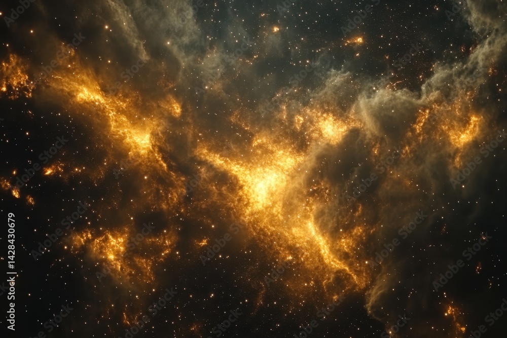 Poster exploring the vibrant colors of a distant nebula in deep space