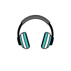 Geometric headphone icon in vector format with teal and grey accents, bold black silhouette, and clean outline — perfect for audio apps, sound branding, and tech startups.

