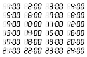 デジタル時計ベクターイラストセット シンプル