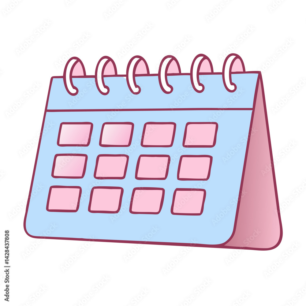 Poster calendar icon with a minimalistic design in soft colors