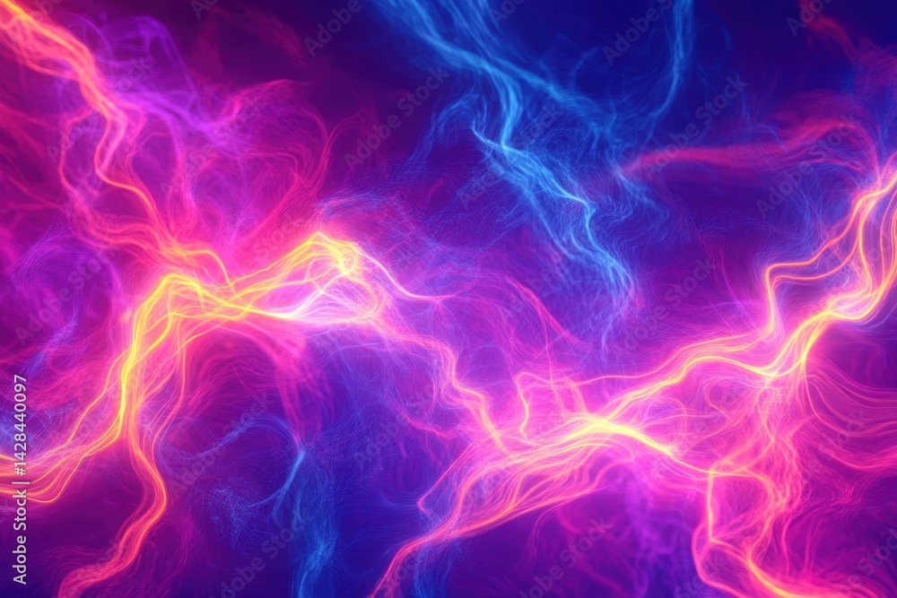 Poster colorful abstract design with vibrant swirling lights and dynamic energy patterns