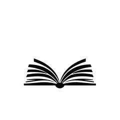 Minimalist open book vector logo with strong outline, symmetry, and clarity — suitable for academic websites, print designs, and tech-based educational content branding.

