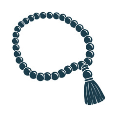 Obraz premium Japa Mala Prayer Beads Vector Illustration - Japa Mala (Prayer Beads) – A loop of 108 beads with a tassel