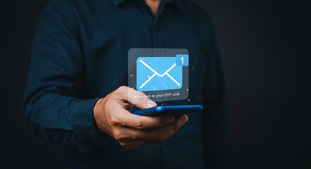 Man receives a One-Time Password via smartphone, demonstrating secure authentication