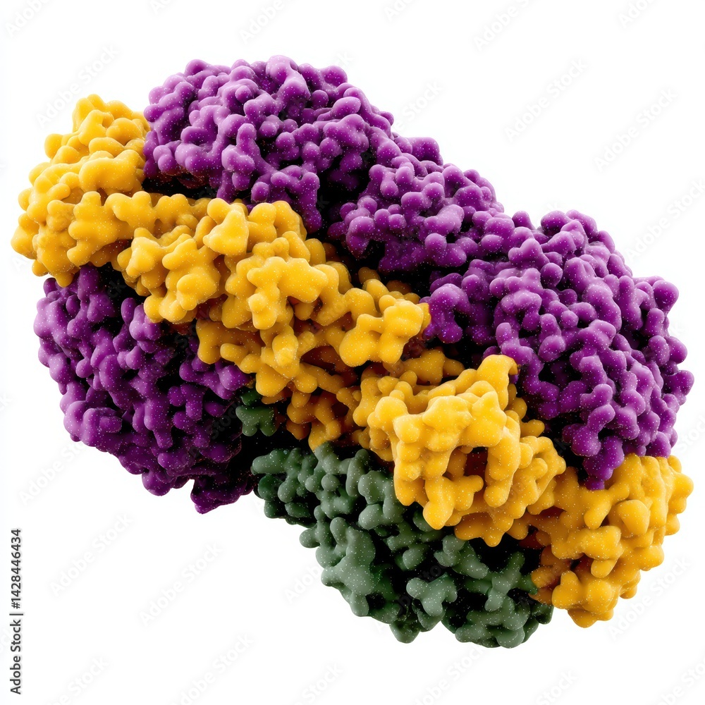 Aufkleber a colorful molecular structure showcasing a complex arrangement of proteins, ideal for visualizing b