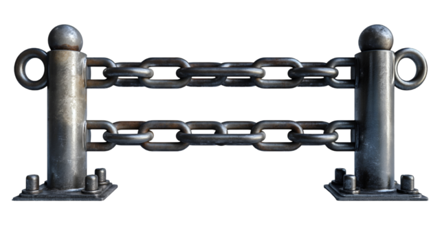 Industrial Chain Barrier Heavy Duty Security Fence with Posts.