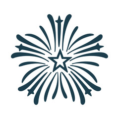 Abstract Starburst Vector Graphic Illustration - Independence Day – Firework burst in a star shape (radiating lines)
