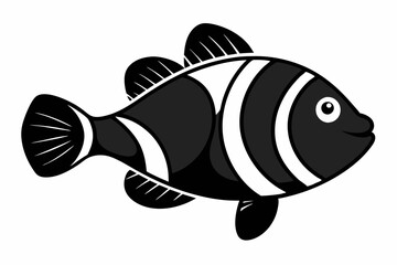 Simple Sea Clownfish Silhouette Art