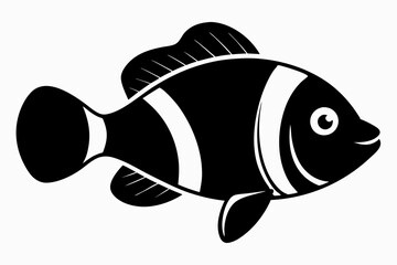 Simple Sea Clownfish Silhouette Art