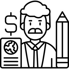 Writer Icon Vector Element
